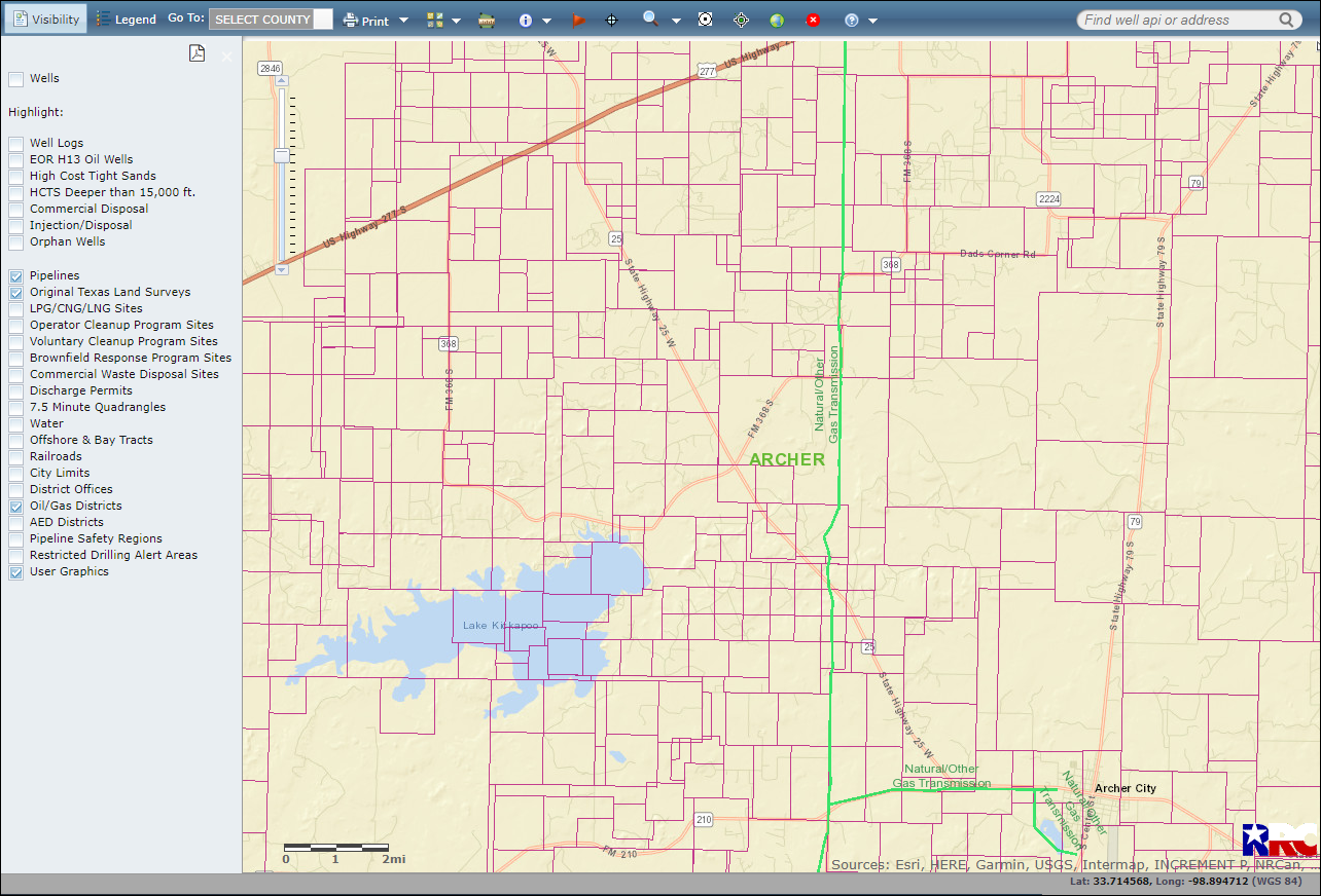 GIS Viewer main window with the Visibility pane displayed