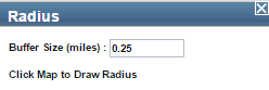 Radius dialog box