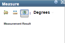 Measure dialog box with the default measurement unit